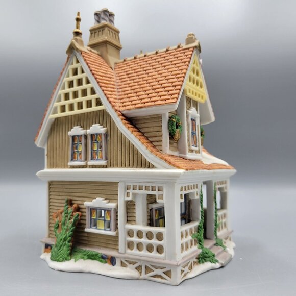 Vintage Dept 56 Heritage Village "Bobwhite Cottage" Lighted House Porcelain CHIP - Picture 10 of 16
